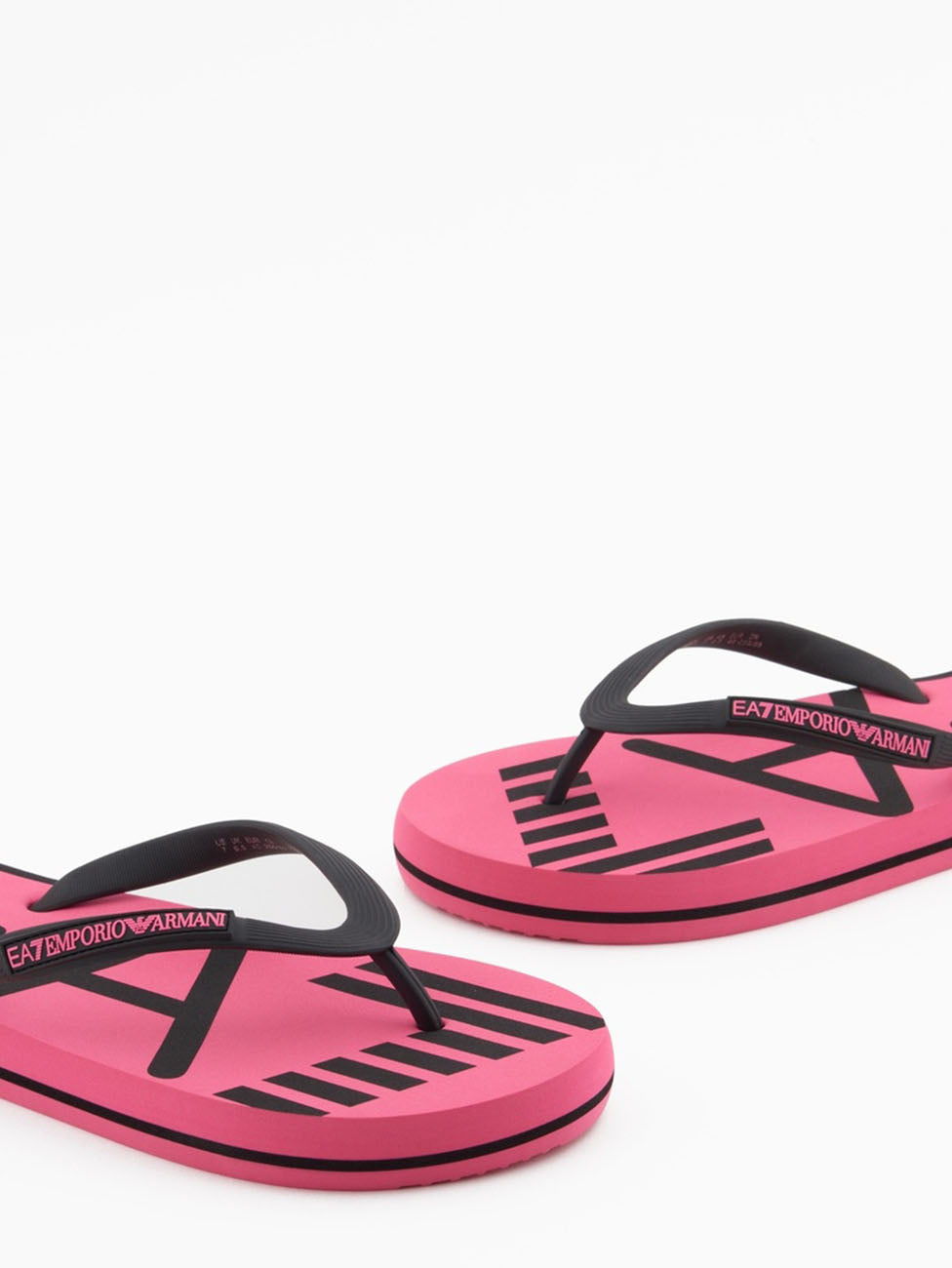 EA7 Pink & Black Rubber Flip Flops