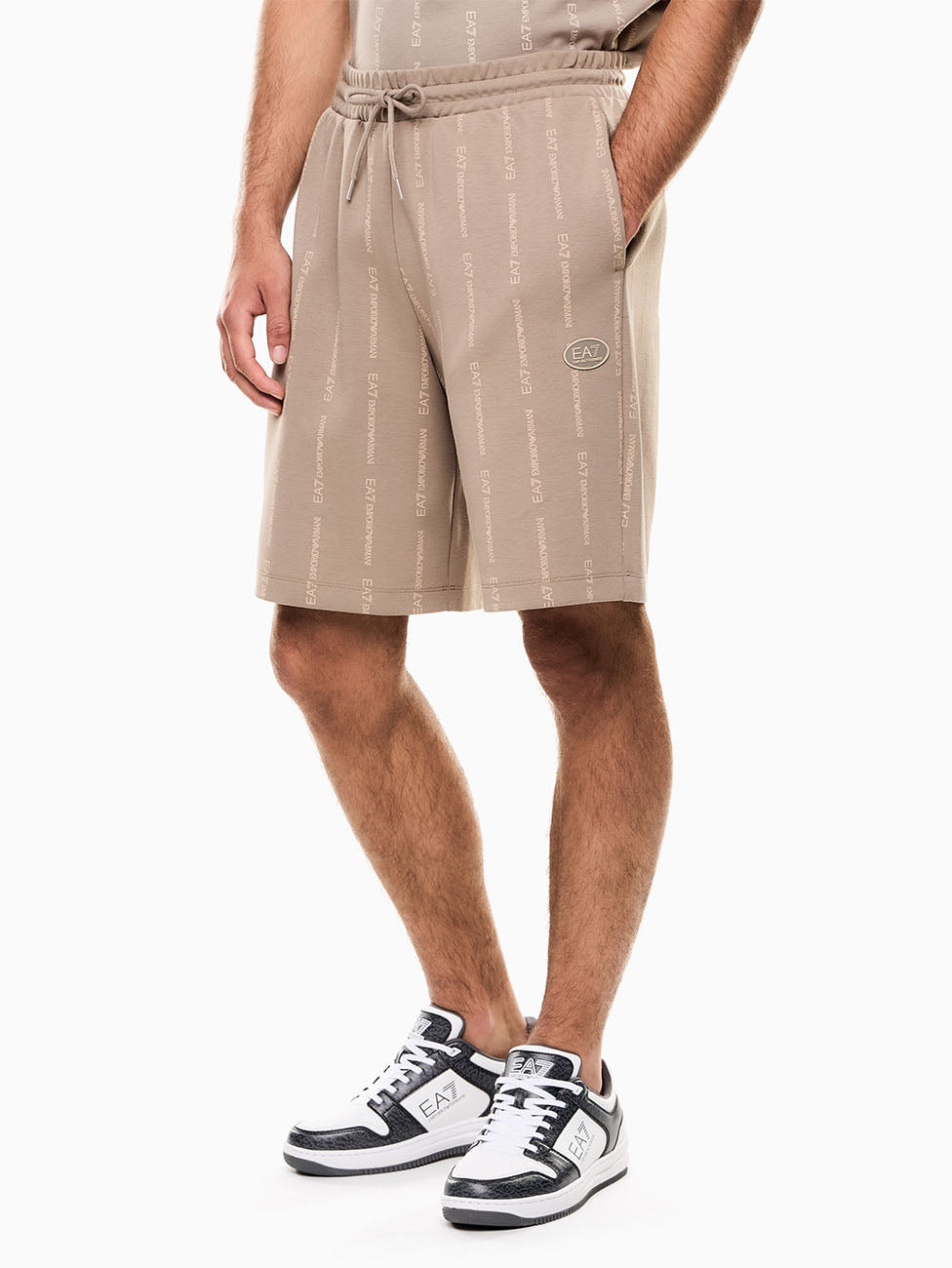 EA7 Graphic Series Cotton-blend Bermuda Shorts