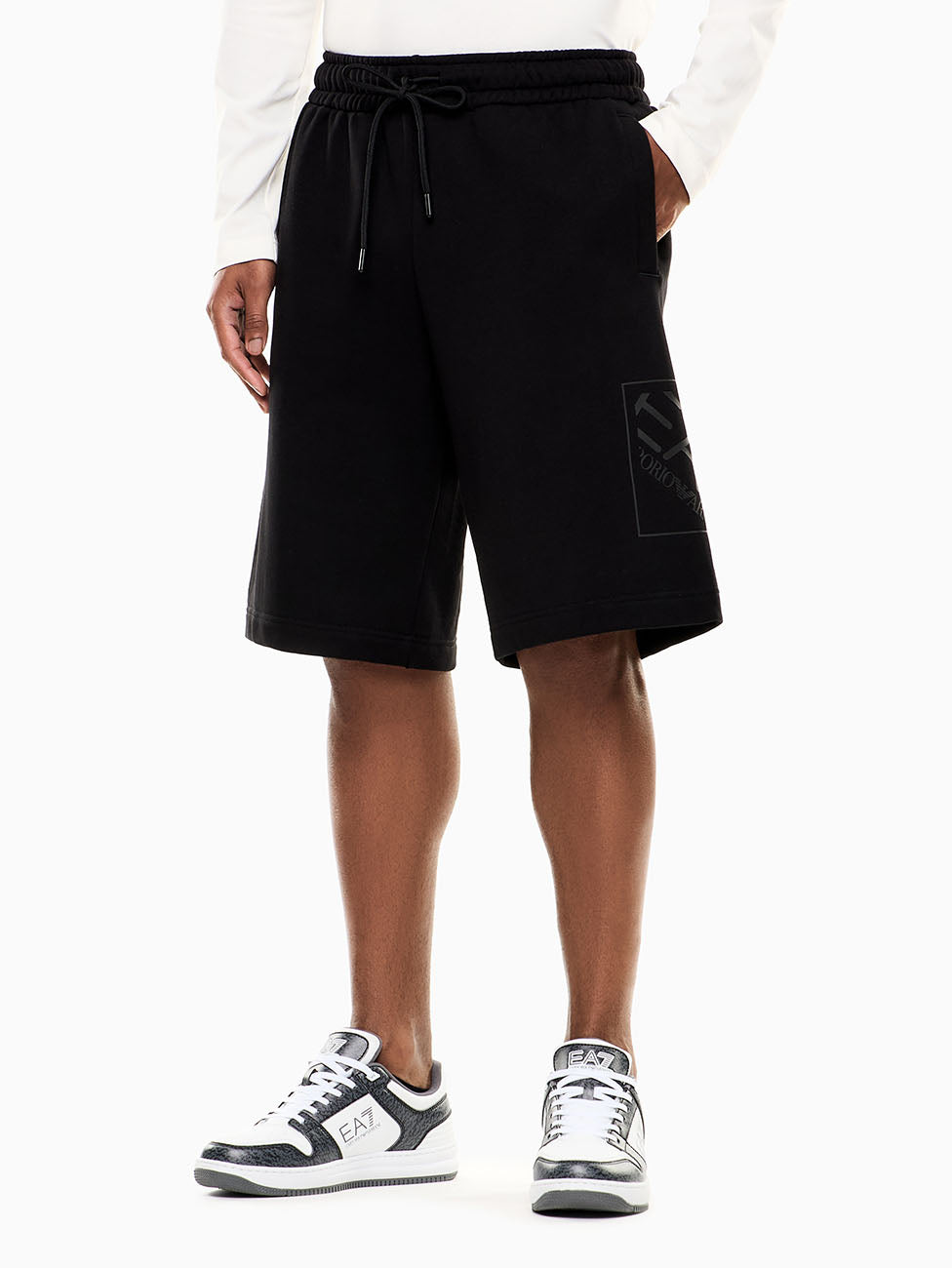 EA7 Train Logo Series Cotton Shorts