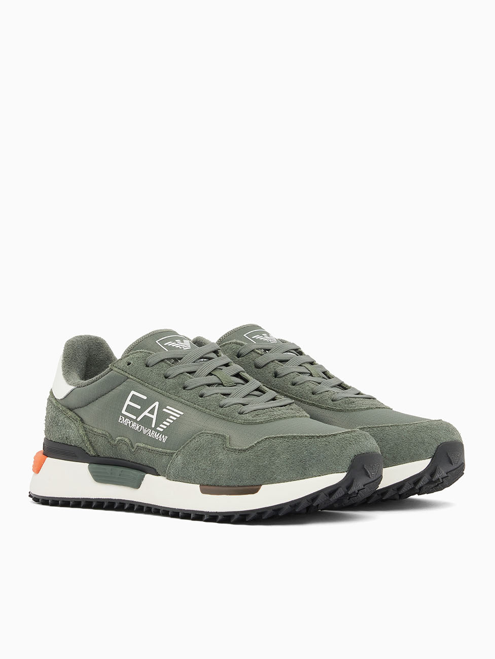 EA7 Green Vintage Running Nylon+ Sneakers