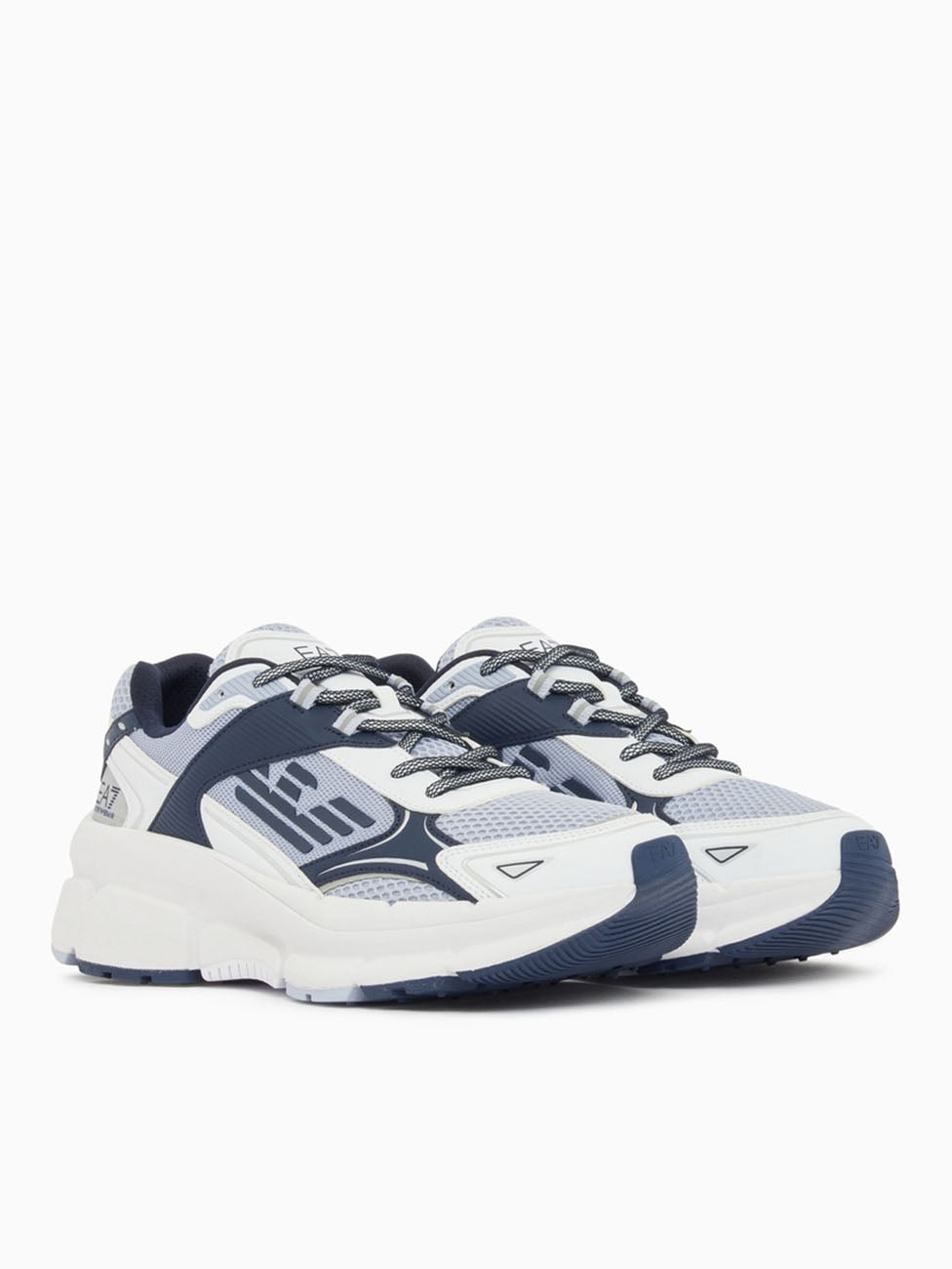 EA7 White Crave Monogram Sneakers