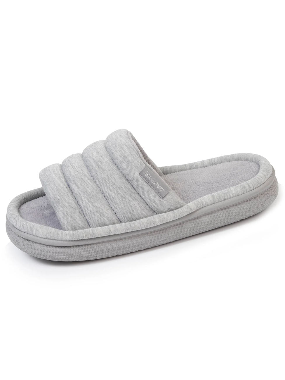 Isotoner Women's Heather Grey Xtra Bloup Slippers