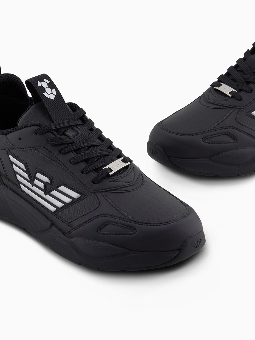 EA7 Triple Black Ace Runner Monogram Sneakers