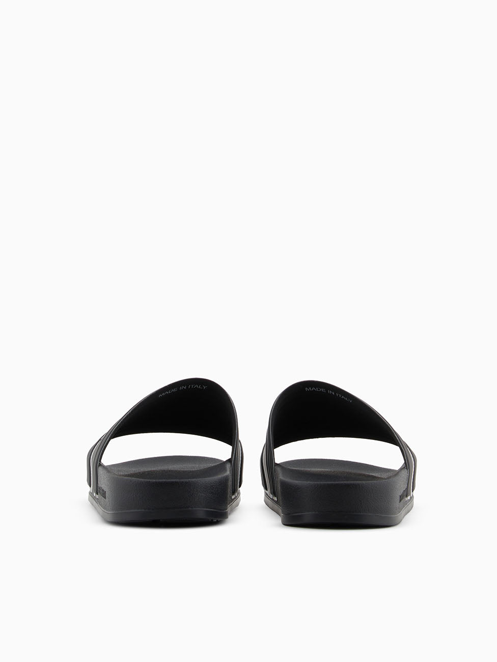 Emporio Armani Black & White Logo Tape Slippers