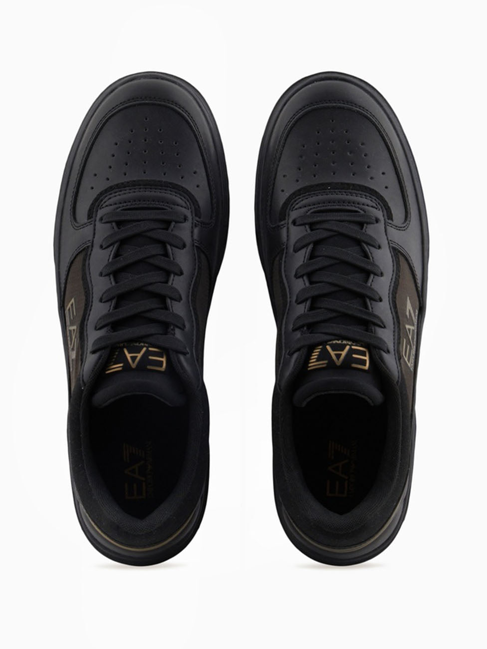 EA7 Triple Black & Gold Court Premium Sneakers