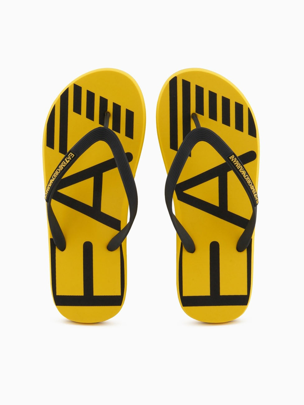 EA7 Yellow & Black Rubber Flip Flops