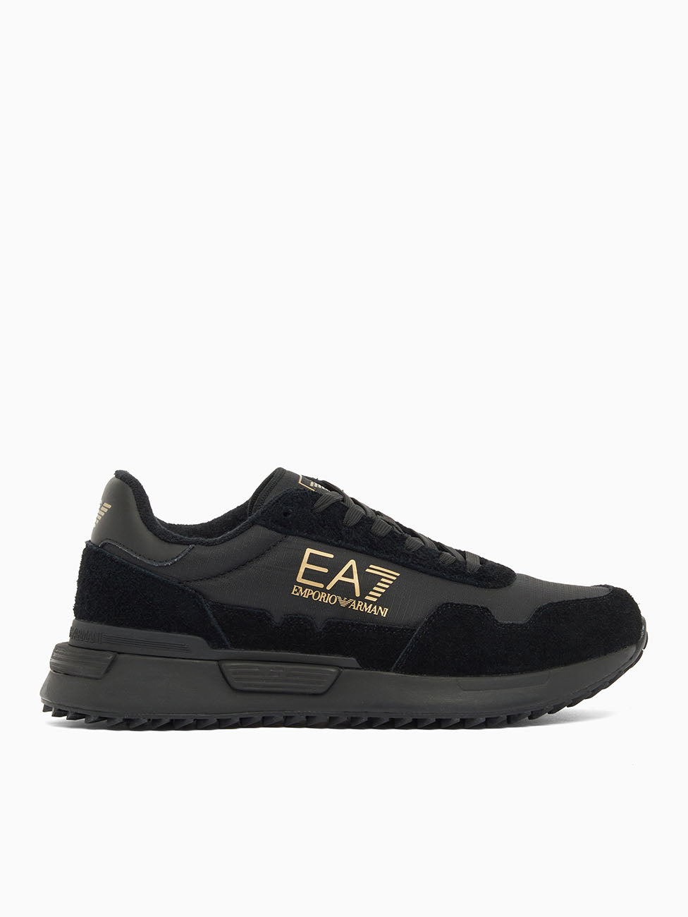 EA7 Triple Black Vintage Running Nylon+ Sneakers