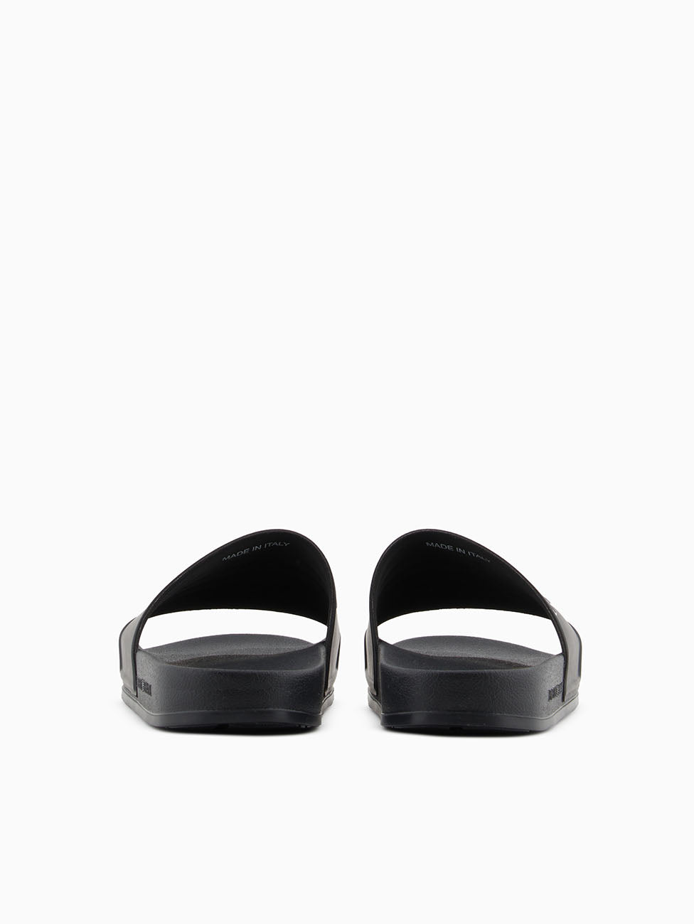 Emporio Armani Black & White Embossed Eagle Slippers
