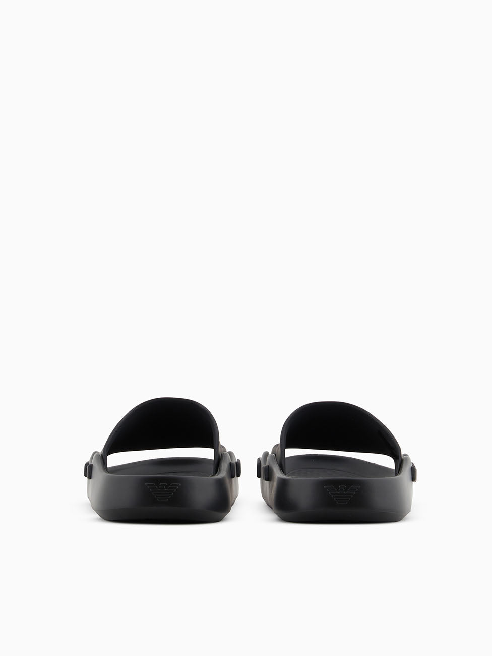 Emporio Armani Black & White Logo Band Slippers