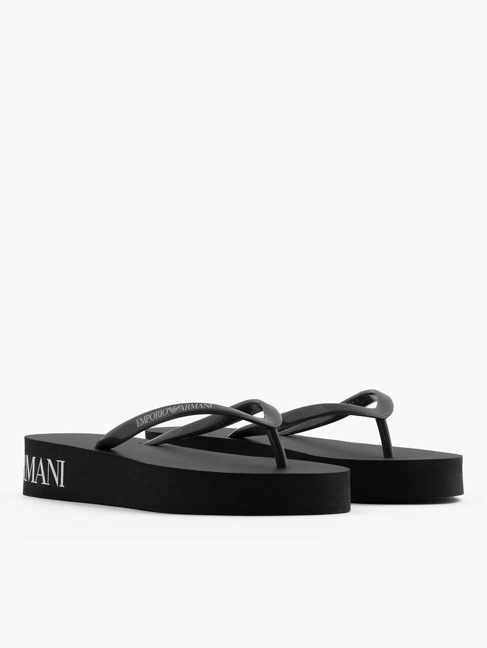 Emporio Armani Black & White Ladies Flip Flops