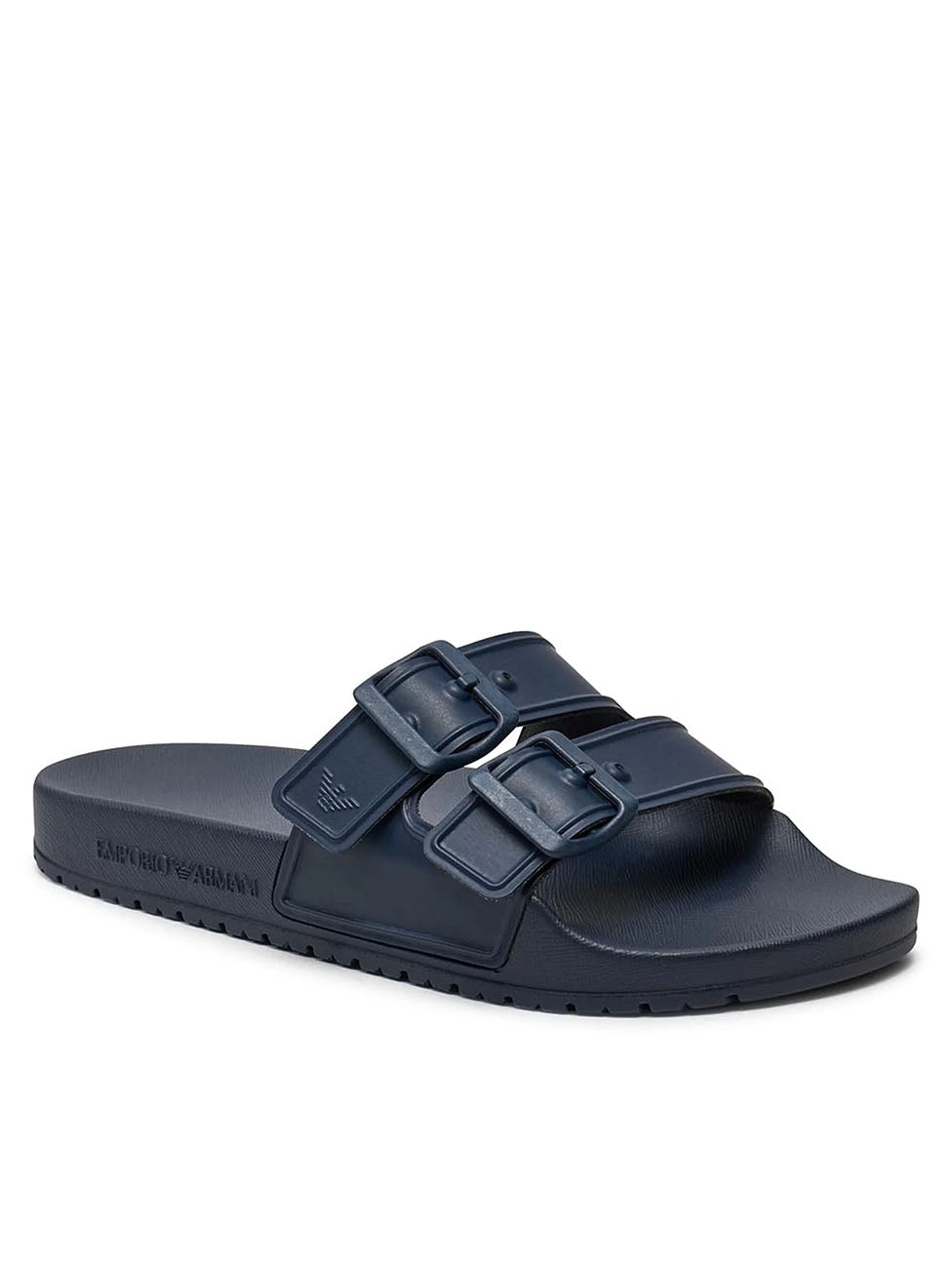 Emporio Armani Navy Double Band Rubber Slippers