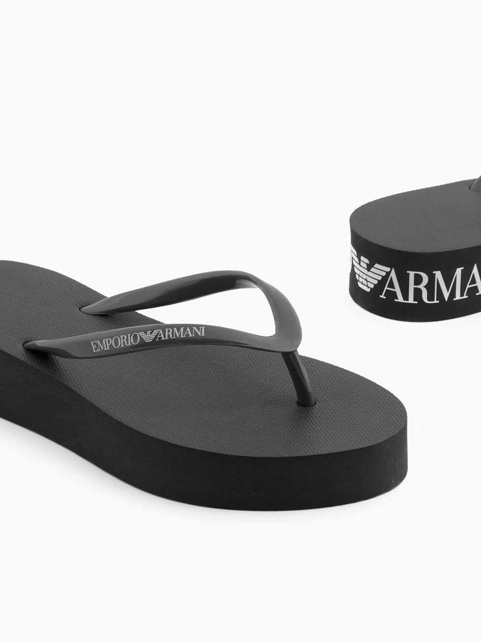 Emporio Armani Black & White Ladies Flip Flops