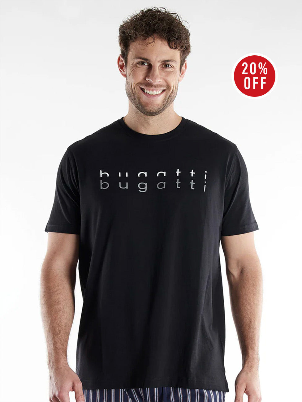Bugatti Black Logo Crew Neck T-Shirt