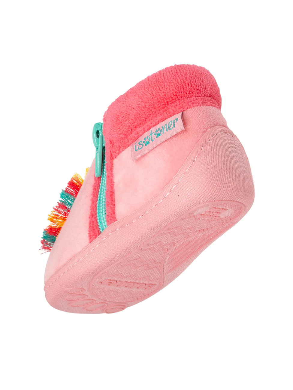Isotoner Baby Unicorn Pink Zip Booties