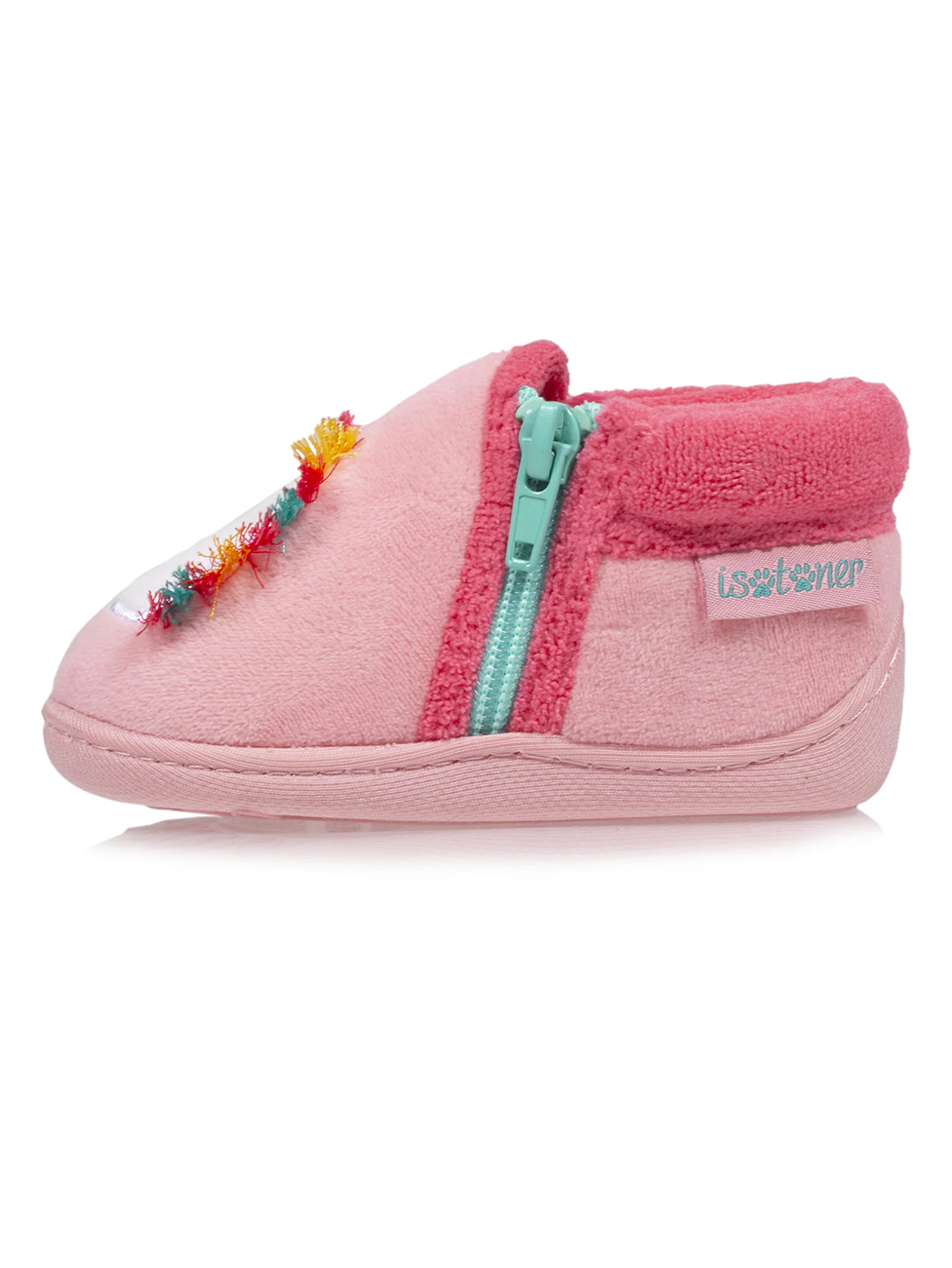Isotoner Baby Unicorn Pink Zip Booties