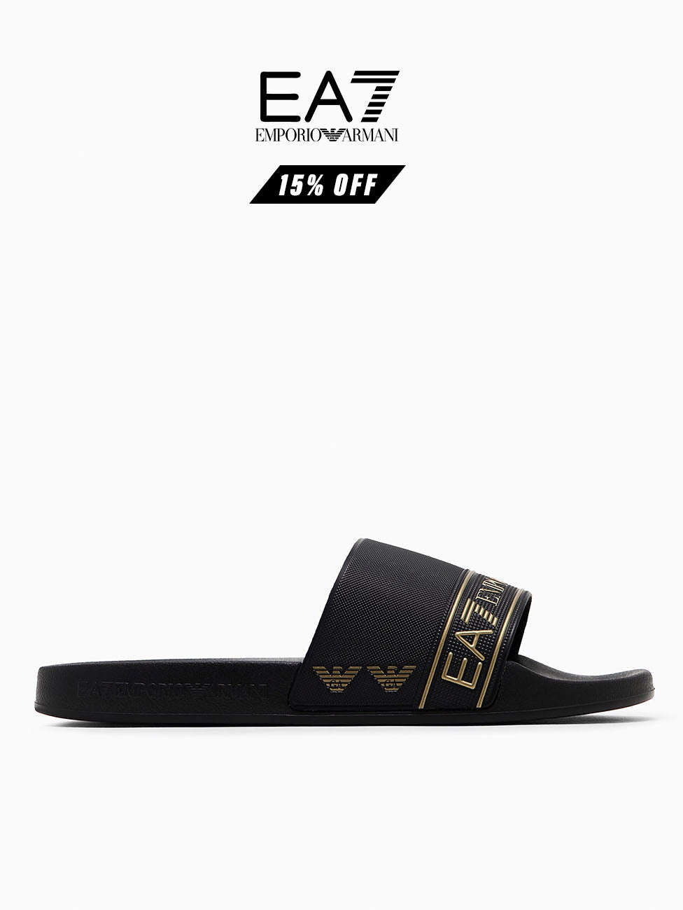 EA7 Full Black Slippers