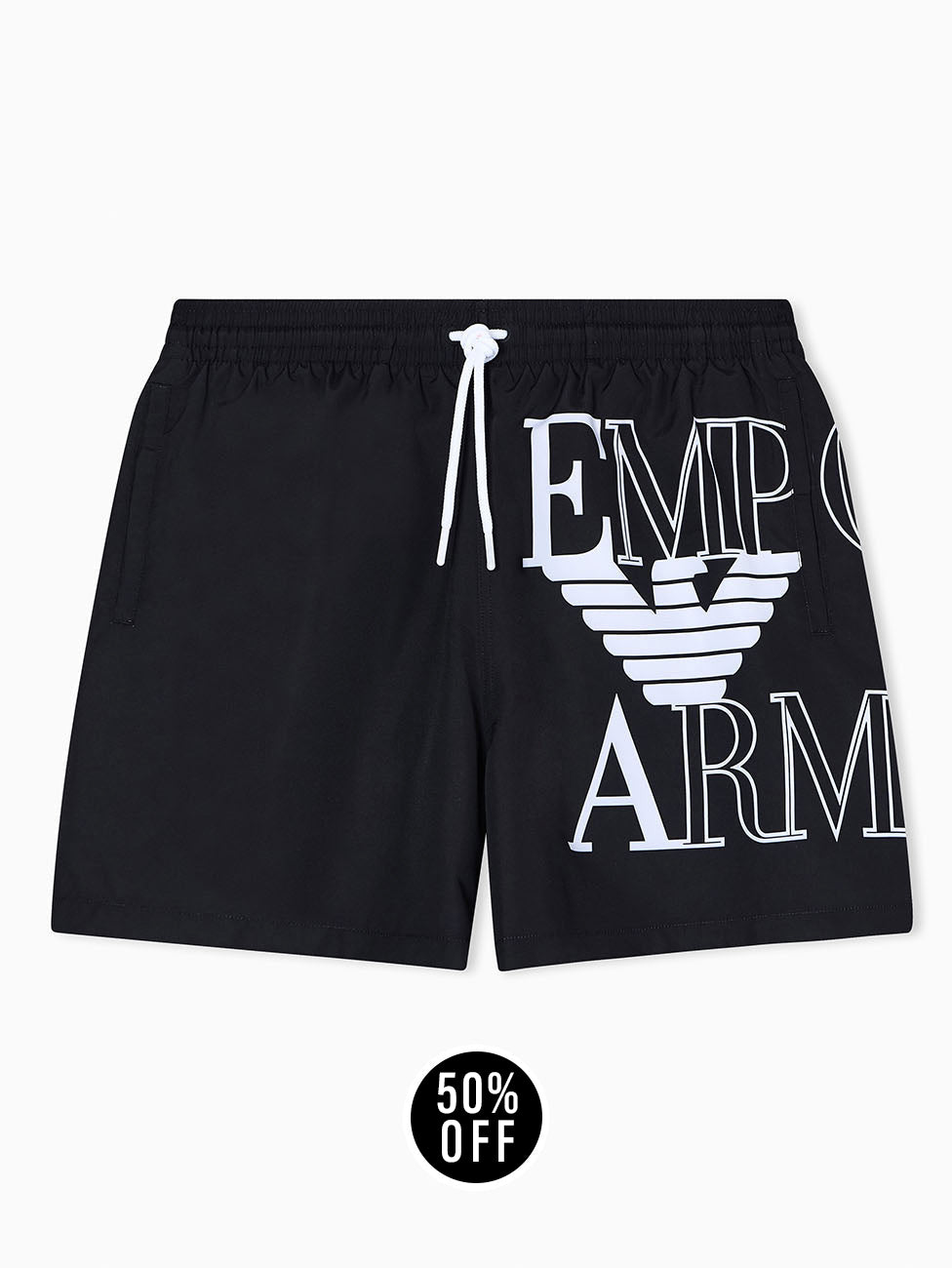 Emporio Armani Black Bold Logo Swim Shorts