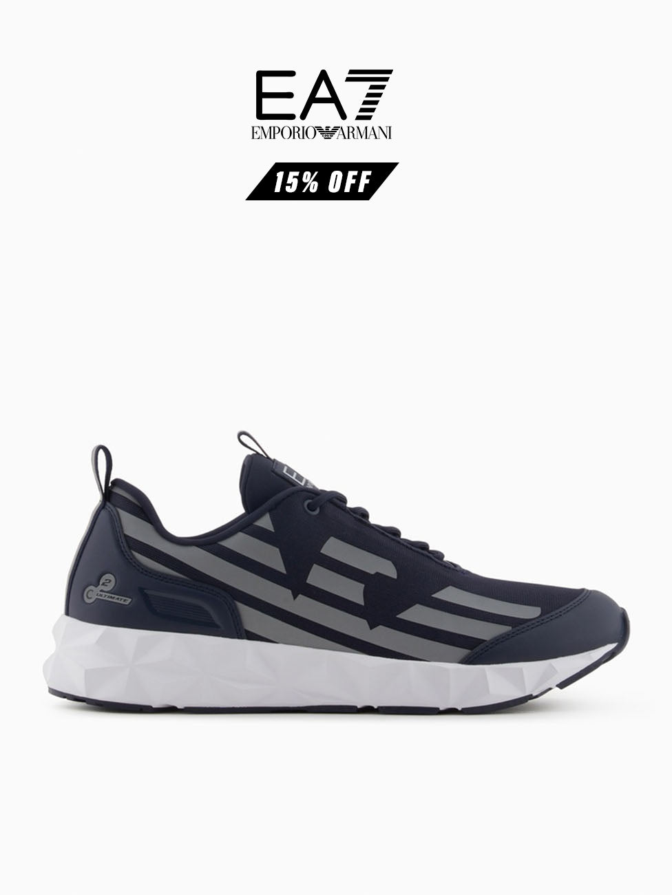 EA7 Navy & Silver Ultimate C2 Kombat Core Sneakers