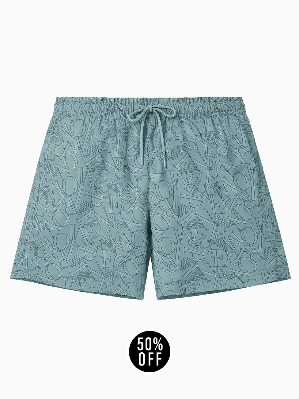 Emporio Armani Green Monogram Swim Shorts