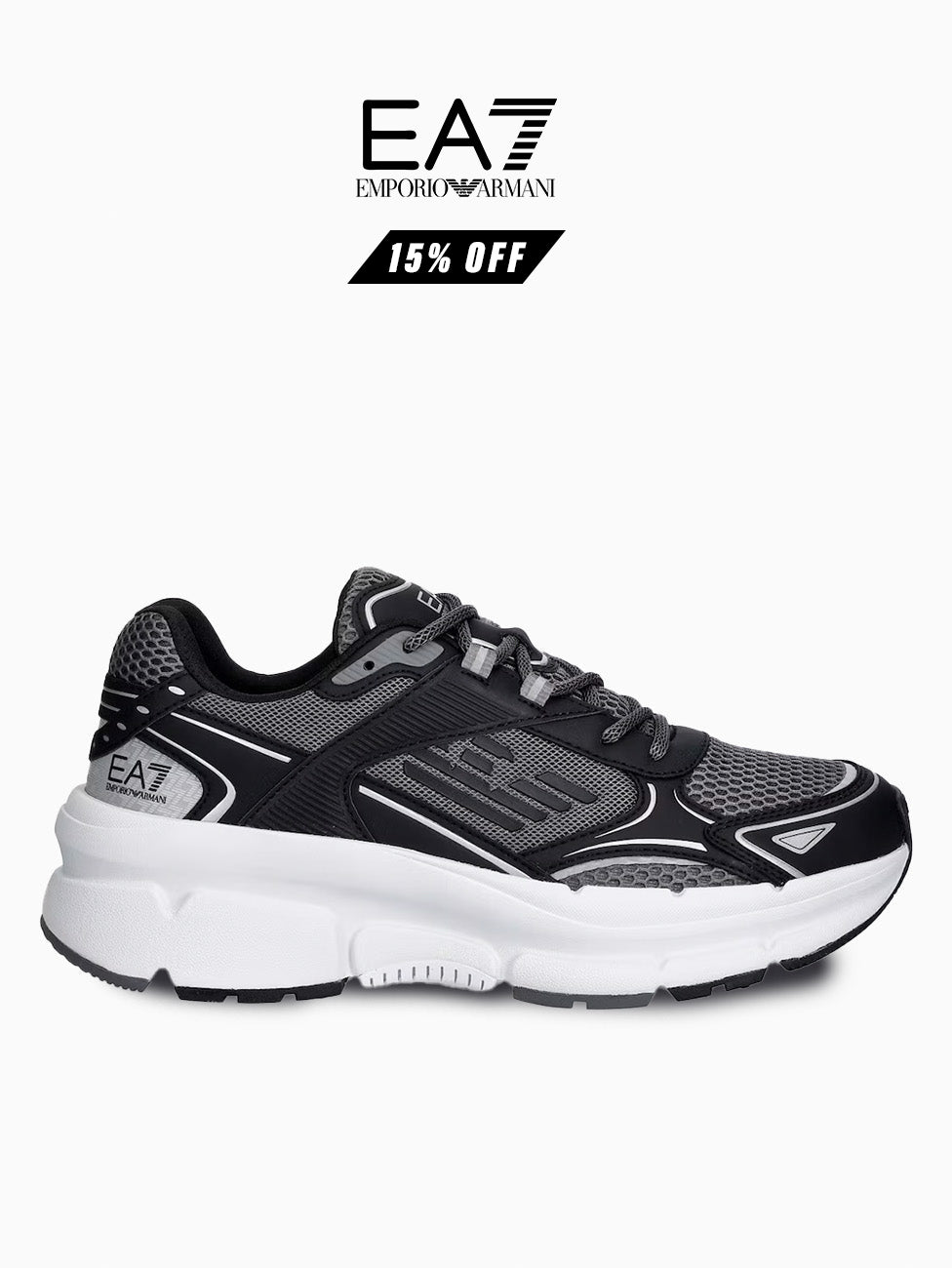 EA7 Black Crave Monogram Sneakers