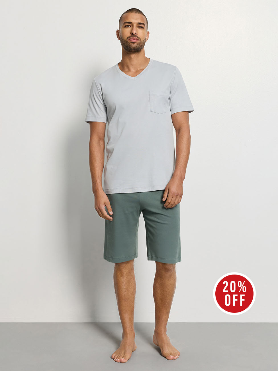 Hanro Night & Day Studio Green Short Pyjama
