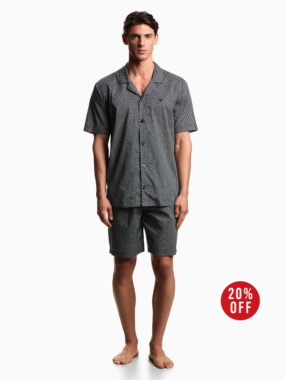 Emporio Armani Printed Muslin Short Pyjamas