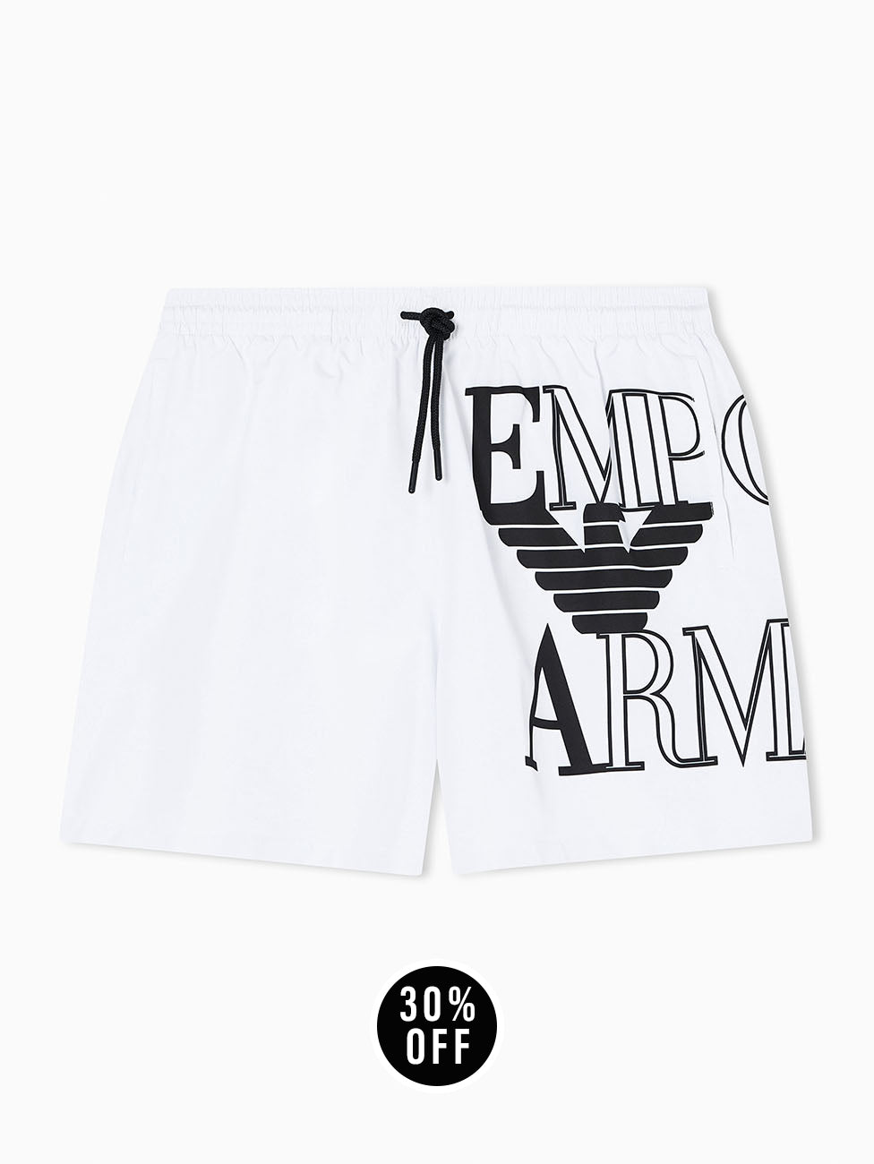 Emporio Armani White Bold Logo Swim Shorts