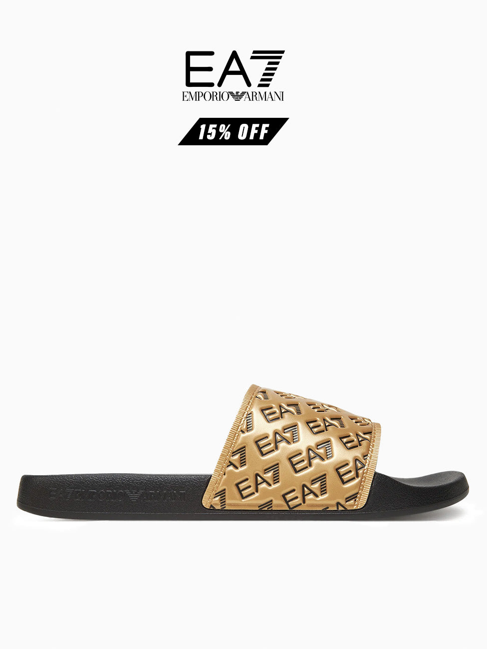 EA7 Gold Water Sport Beach Slippers