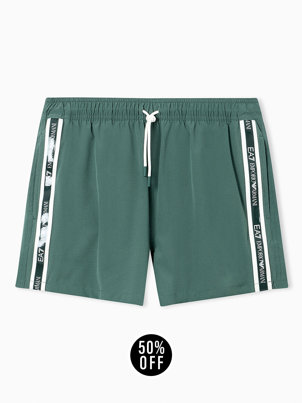EA7 Green Logo Tape Swim Shorts