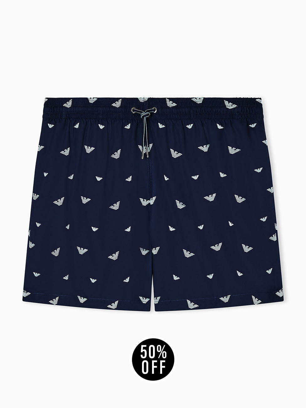 Emporio Armani Micro Eagle Embroidery Beach Shorts