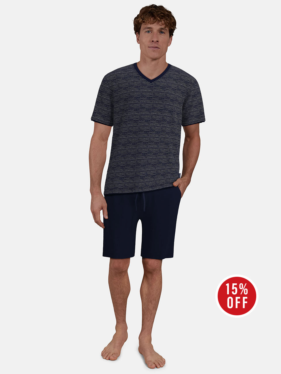 Ceceba Stripe Navy Short Pyjama