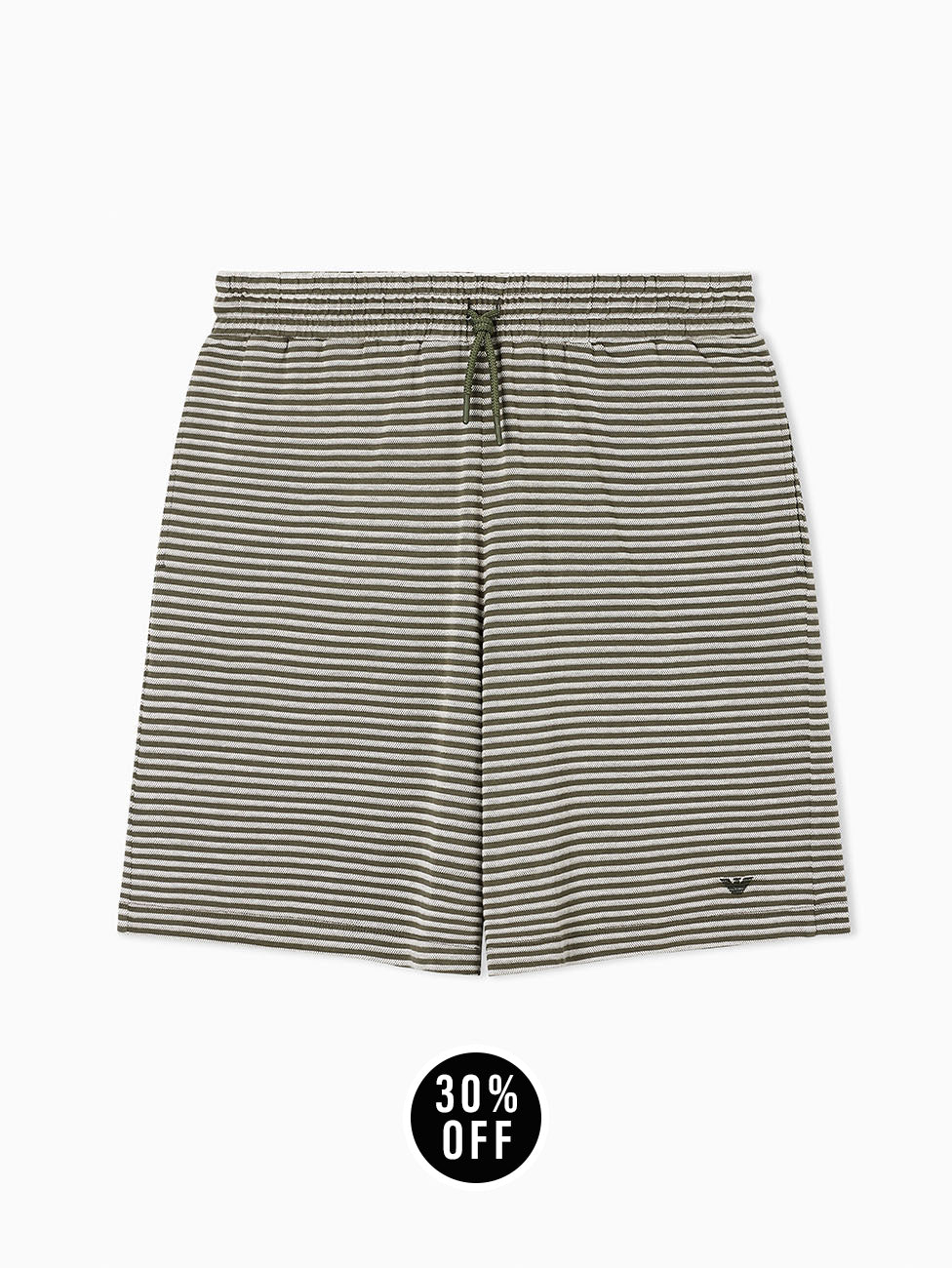 Emporio Armani Striped Knit Cotton Bermuda Shorts
