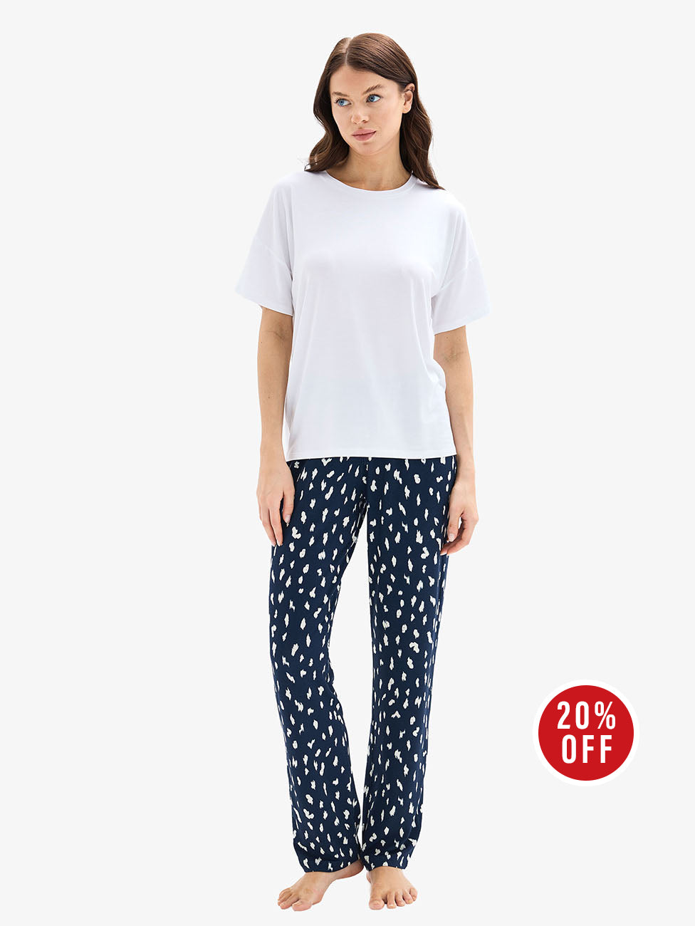 Blackspade White & Black Women's Pyjama