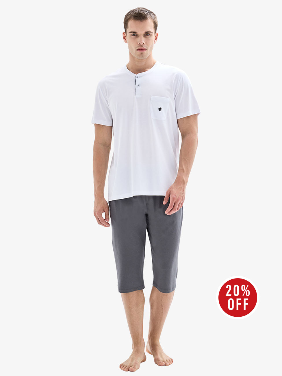 Blackspade Optic White Men's Short Pyjama