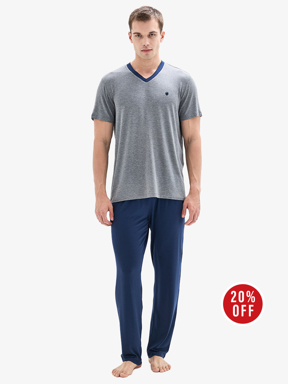 Blackspade Grey Melange Men's Pyjama