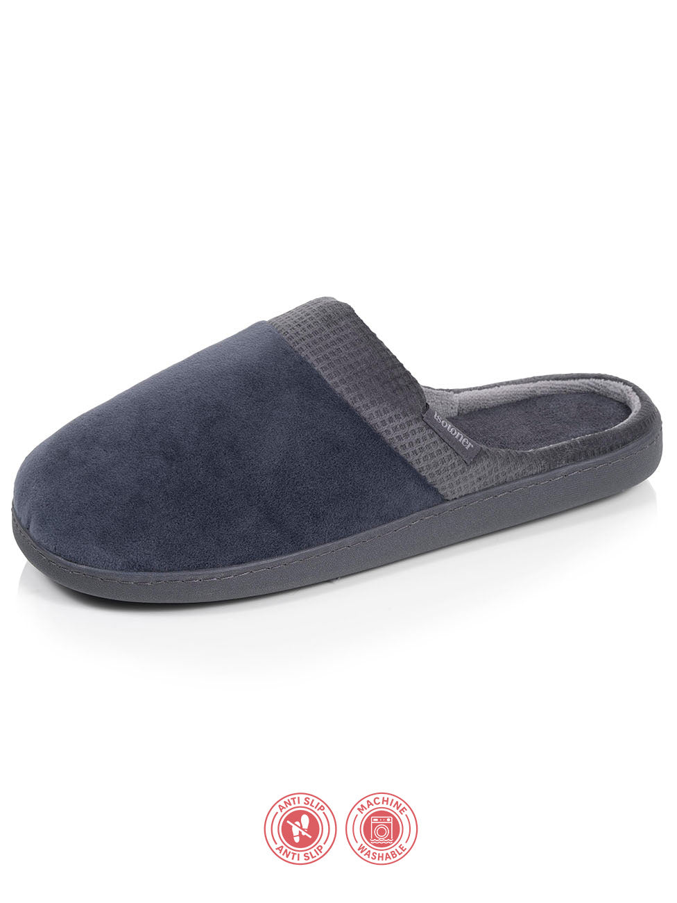 Isotoner Grey Men's Ergonomic Mule Slippers