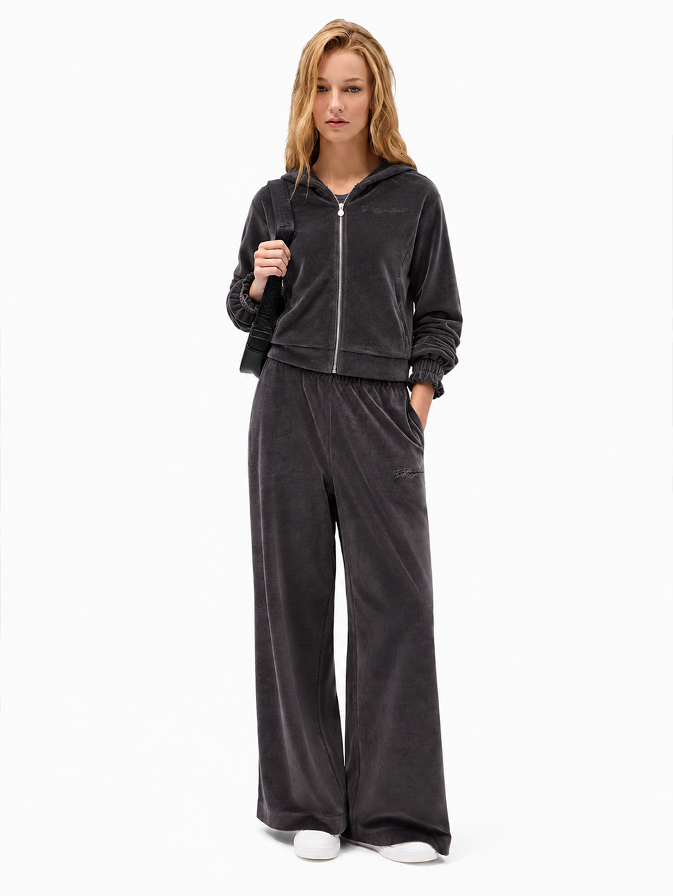 EA7 Athletic Velour Asphalt Tracksuit