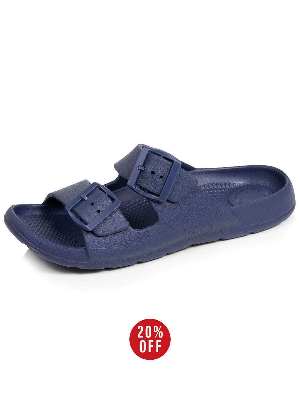 Isotoner Navy Adjustable Men's Slide Mules