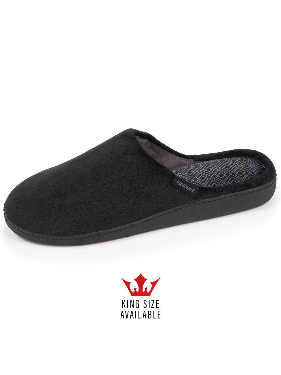 Isotoner Men's Black Printed Slippers