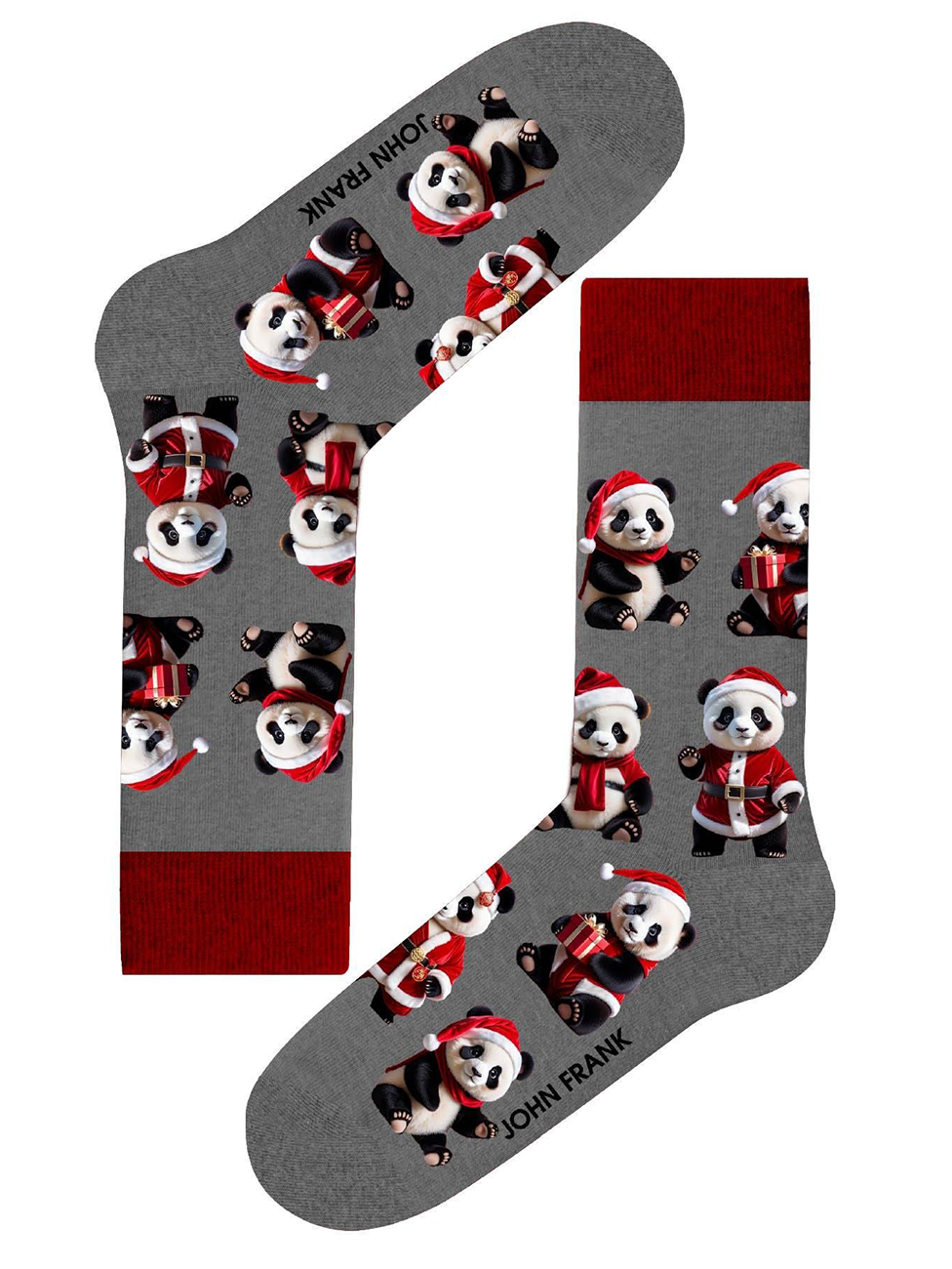 John Frank Fun Christmas Panda Long Socks