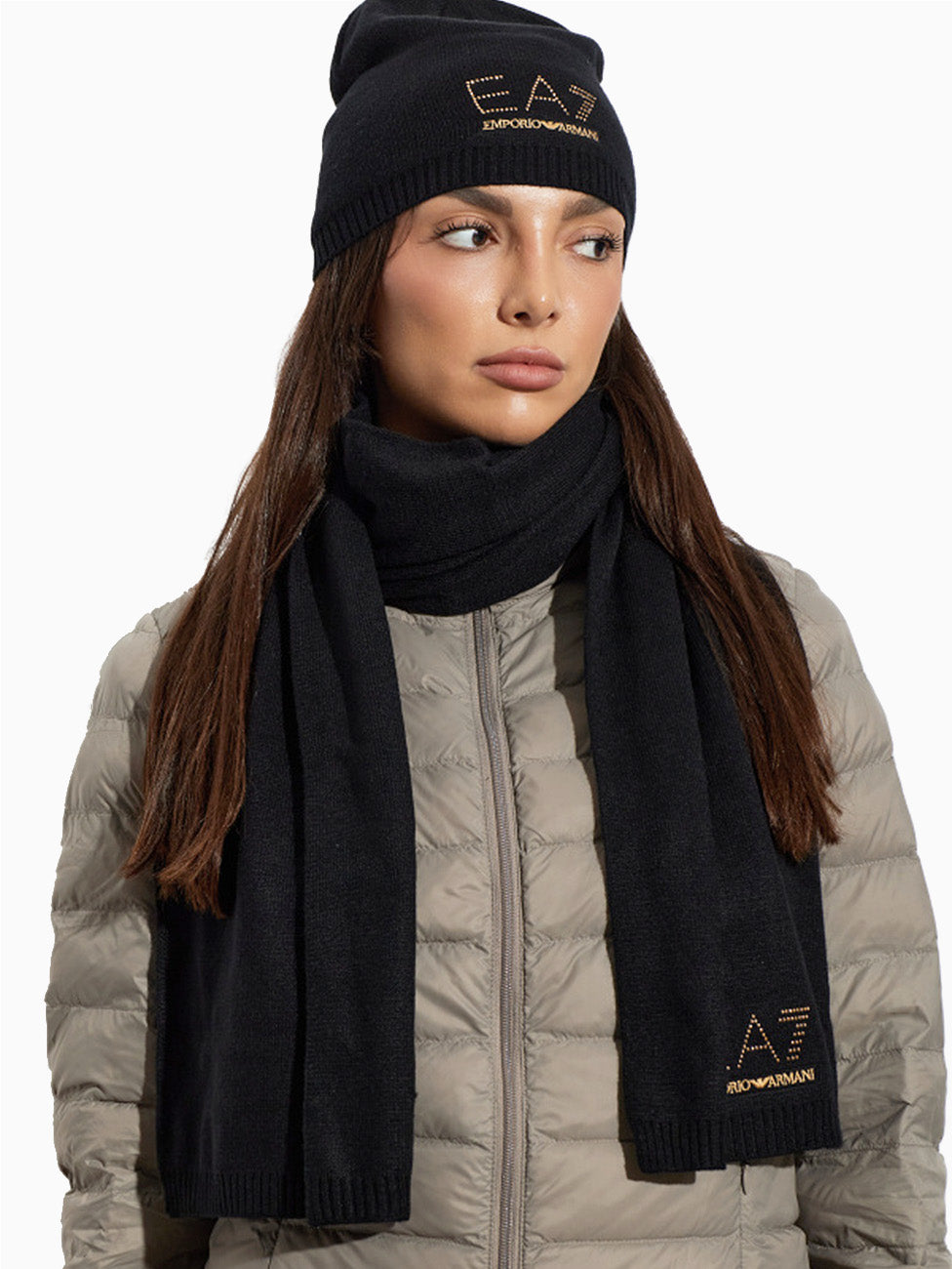 EA7 Mountain Beanie and Scarf Set