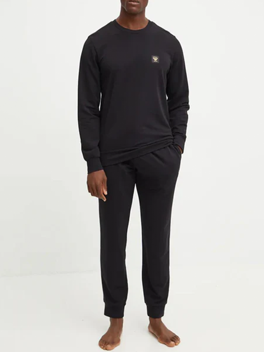 【EMPORIO ARMANI】00s archive knit black Emporio Armani Men's Knit Trucksuit