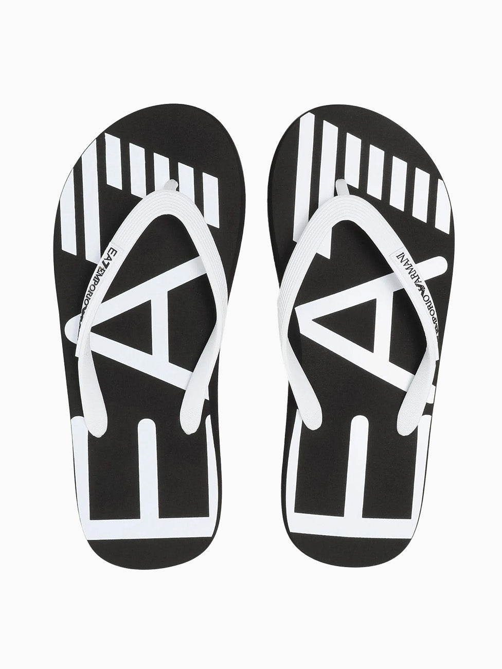 EA7 Black & White Rubber Flip Flops