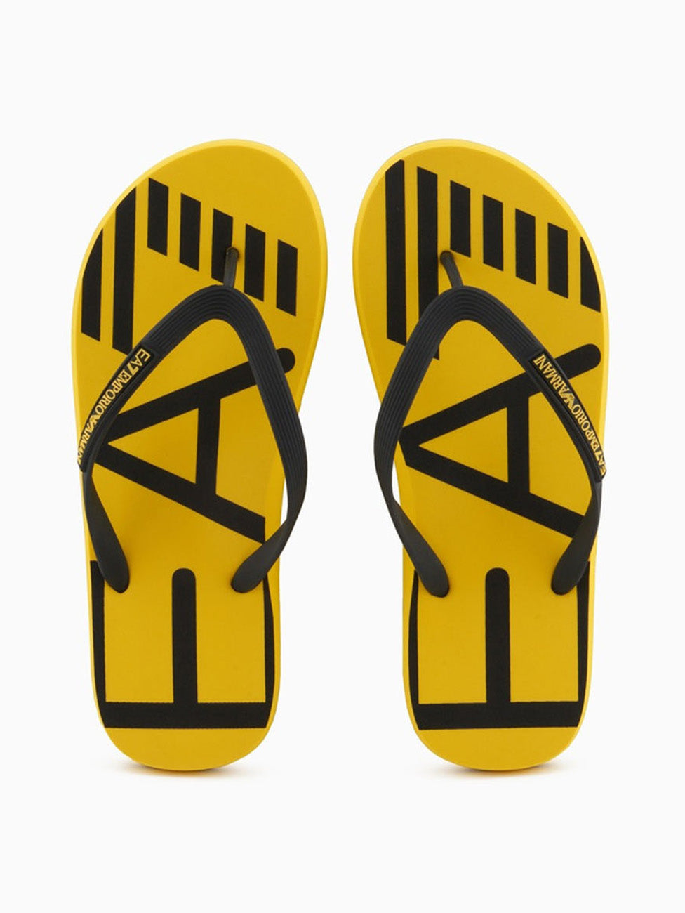 EA7 Yellow & Black Rubber Flip Flops