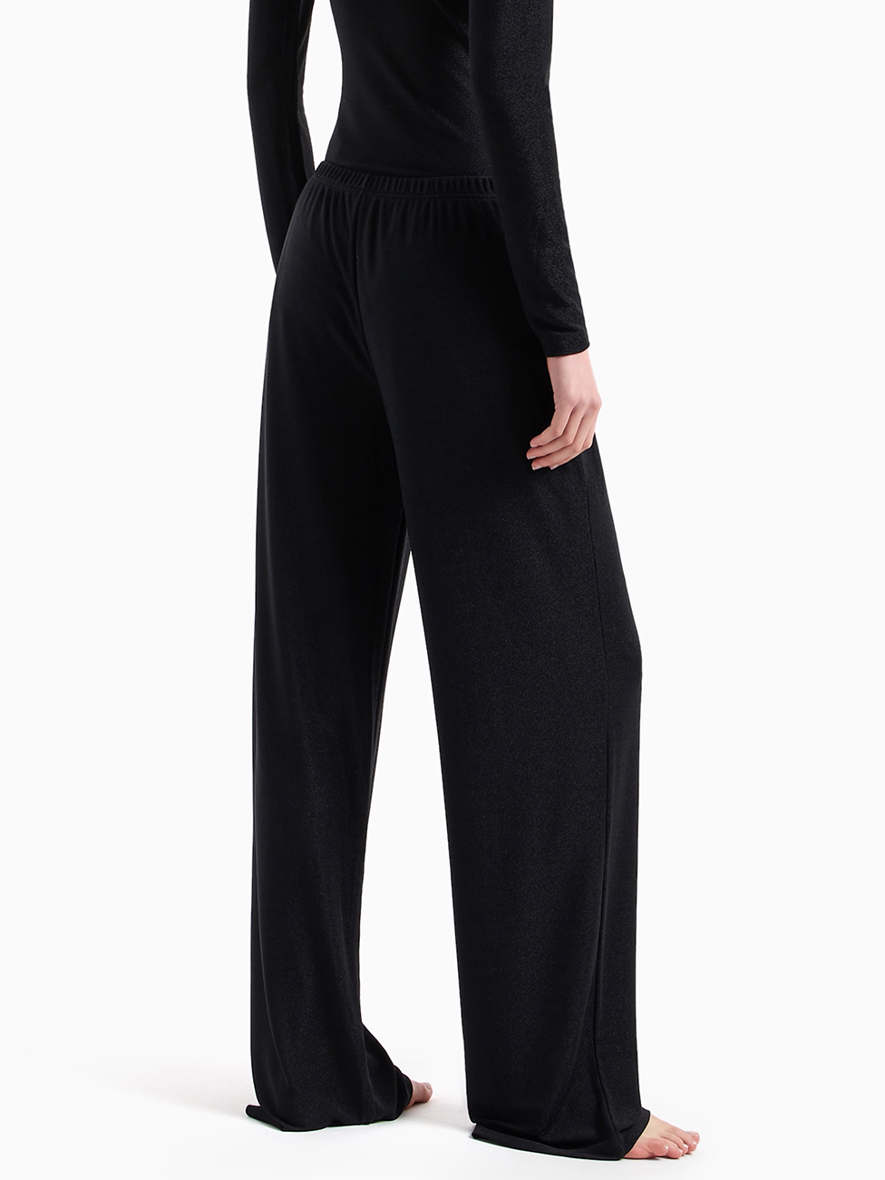 Emporio Armani Loose-Fit Lurex-Knit Women's Trousers