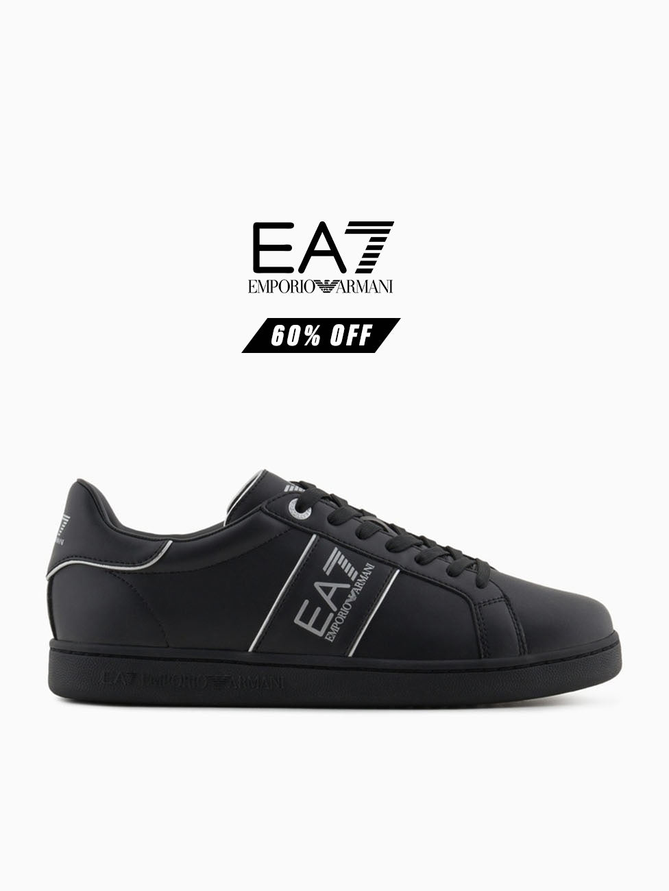 EA7 Triple Black & Silver Classic Sneakers