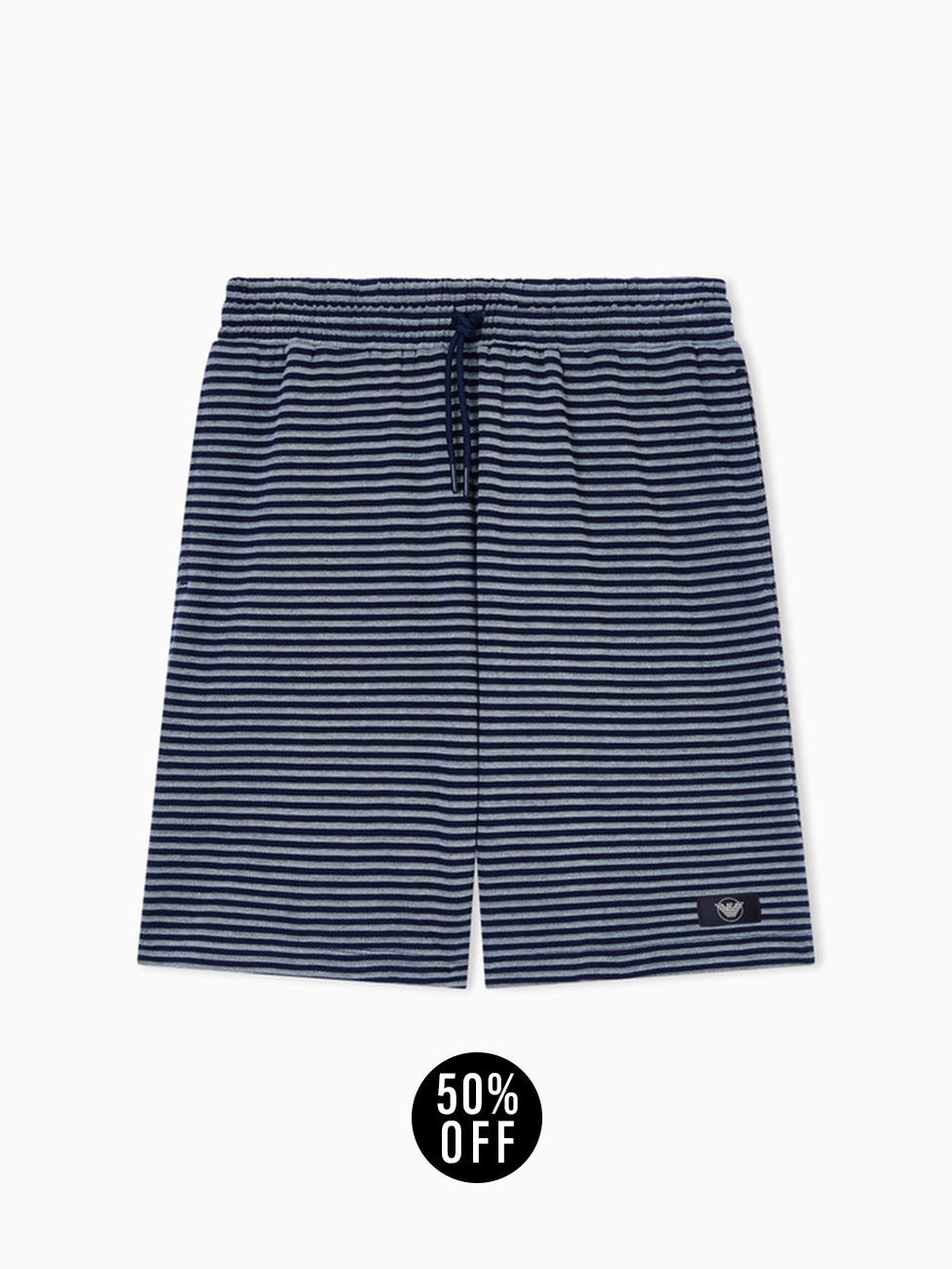 Emporio Armani Striped Knit Cotton Bermuda Shorts