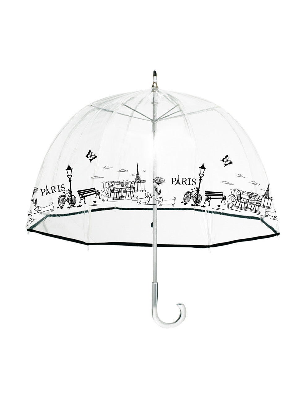 Isotoner Clear/Dachshund Transparent Dome Umbrella