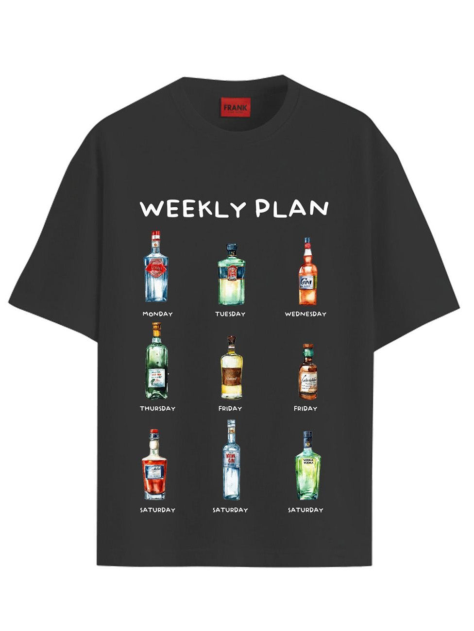 John Frank Weekly Plan Printed T-Shirt