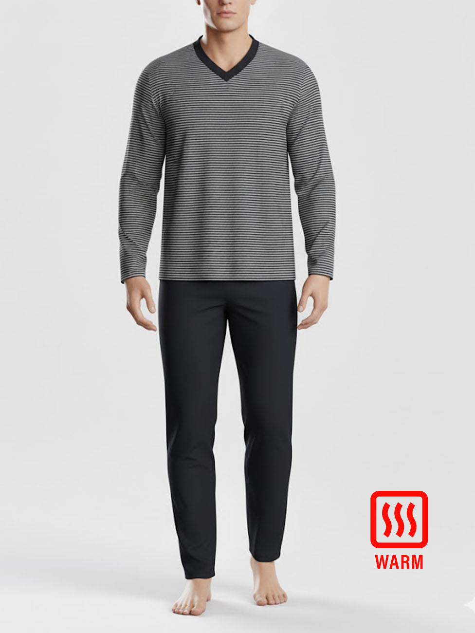 Impetus Striped Velvet Men's Thermal Pyjama